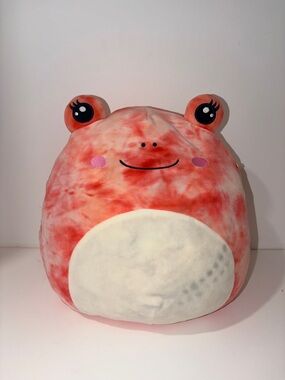 14" Squishmallows Fanina the Frog Rare Tie-dye red rare soft cute like new✨